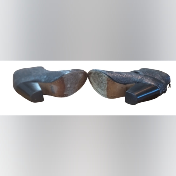 EUC Rag & Bone Classic Newbury Crinkled Gunmetal metallic pewter zip back, black - Picture 3 of 14